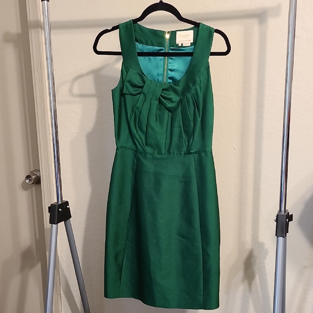 Kate Spade Green Bow Detail Mini Dress
